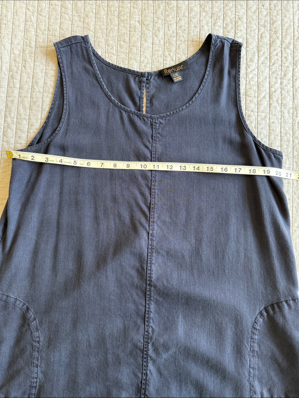 Renuar Navy Sleeveless A-Line Tunic Dress Size L - Picture 4 of 6